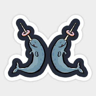 narwhals and donuts Sticker